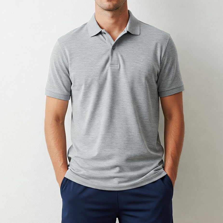 camisa-homem-gola-polo-cinza-mescla